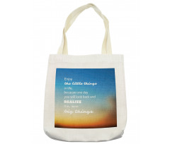 Slogan on Blurry Backdrop Tote Bag