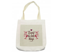 Retro Slogan and Flowers Tote Bag