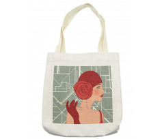 Lady with Bandana Tote Bag