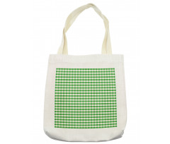 Green White Gingham Tote Bag