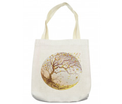 Tree Wind Flying Leaves Tote Bag