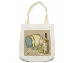 Vintage Themed and Grapes Tote Bag