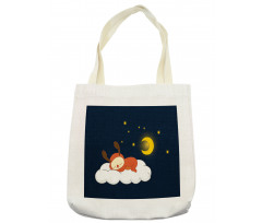 Reindeer Sleeping in Sky Tote Bag