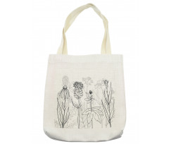 Medical Herbs Pattern Tote Bag