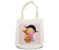 Doodle Girl and Pet Dog Tote Bag