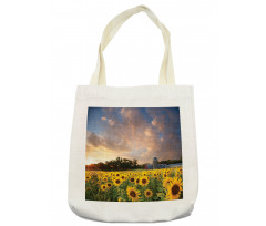 Sunflower Field Sky Tote Bag