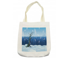 Cold Snowy Landscape Tote Bag