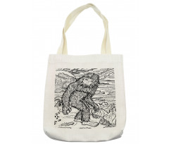 Mythical Yeti Creature Tote Bag