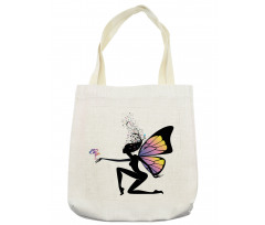 Girl Butterfly Wings Tote Bag