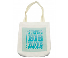 Surfing Big Wave Miami Tote Bag