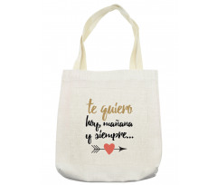 Te Quiero Love Words Tote Bag