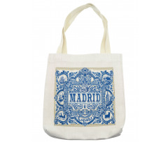 Madrid Calligraphy Tile Tote Bag