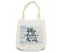 Calligraphy on Stripe Tote Bag