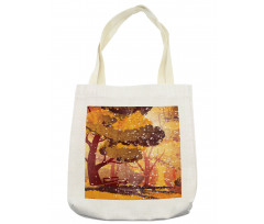 Trees and Bench Snowfall Tote Bag