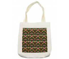 Exotic Flowers Feathers Tote Bag