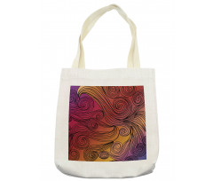 Doodle Waves with Stripes Tote Bag