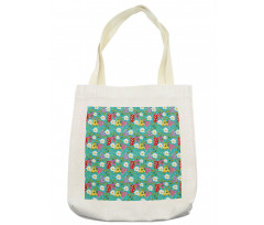 Blossoming Daisies Leaves Tote Bag