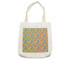 Memphis Style Circles 80s Tote Bag