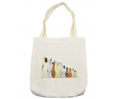 Dogs in a Row Looking Away Tote Bag