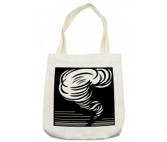 Monochrome Twister Design Tote Bag