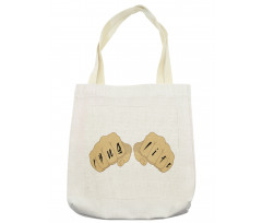 Male Fists with Tattoo Tote Bag