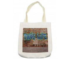 Graffiti Words Brick Wall Tote Bag