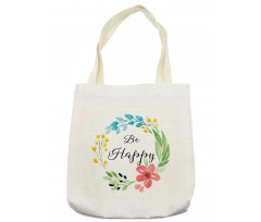 Watercolor Floral Wreath Tote Bag