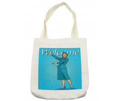 Pop Art Retro Stewardess Tote Bag