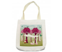 Forest with Pink Trees Tote Bag