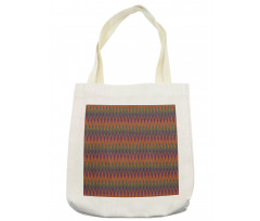 Zigzag Shape in Retro Tones Tote Bag