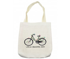 Vintage Bike Flowers Birds Tote Bag