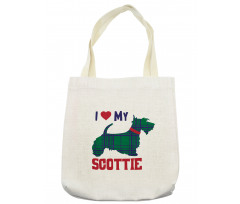 I Heart My Scottie Text Tote Bag