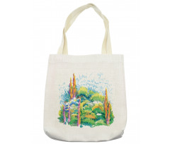 Floral Nature Meadow Trees Tote Bag