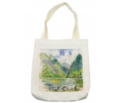 Summer River with Trees Tote Bag