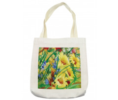 Watercolor Flower Field Tote Bag