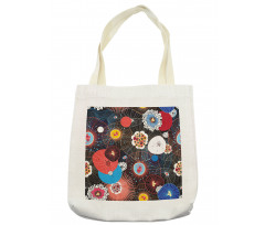 Psychedelic Floral Pattern Tote Bag