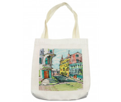 Watercolor Sketch City Tote Bag