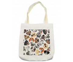 Faces of Various Dog Breeds Tote Bag