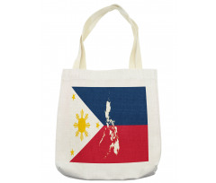 Map and Flag of Country Tote Bag