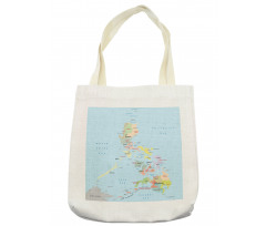 Map Cities with Seas Tote Bag