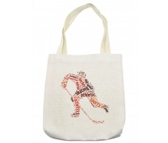 Man Silhouette with Words Tote Bag