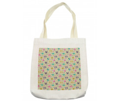 Cartoon Style Animal Faces Tote Bag