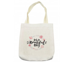 Floral Wreath Modern Text Tote Bag