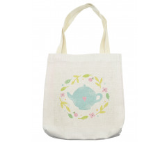 Grungy Teapot Floral Wreath Tote Bag