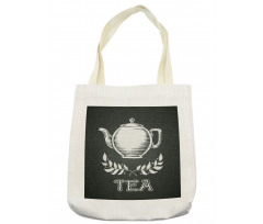 Teapot Leaf Branches Chalkboard Tote Bag