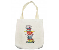 Hand Drawn Art Colorful Cups Tote Bag