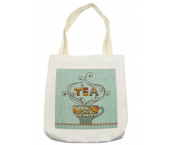 Cup Floral Ornamental Lines Tote Bag