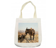 Greek Donkey in Mountains Tote Bag