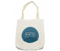 Cartoon Trailer at Night Stars Tote Bag