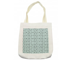 Vintage Style Design on Blue Tote Bag